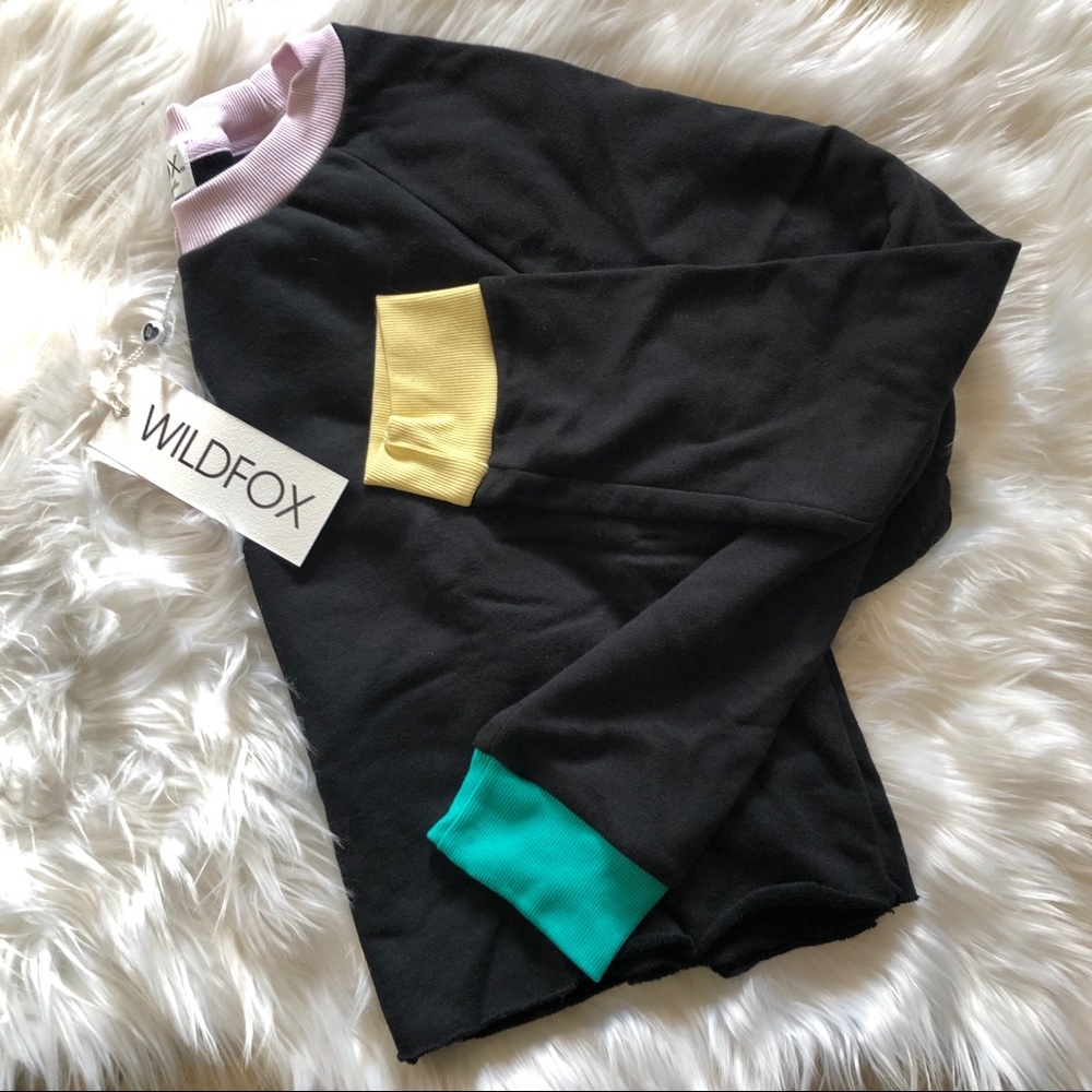 NWT Wildfox Beach House Crop Sweatshirt Large